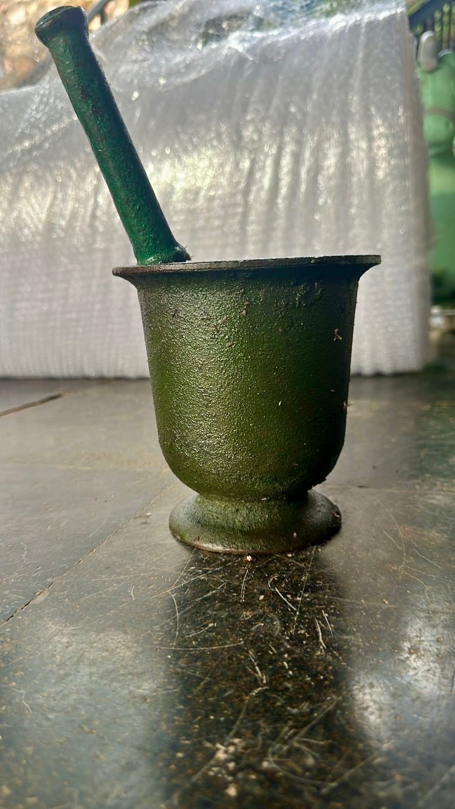 Traditional Round Mortar Pestle Iron Kutani