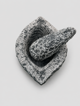 Traditional Handmade Boat Shape Mortar Pestle Set  (Ariyuva Kallu)