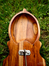 traditional teak wood vegetable cutter and coconut scraper