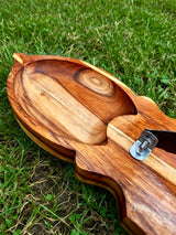 traditional teak wood vegetable cutter and coconut scraper