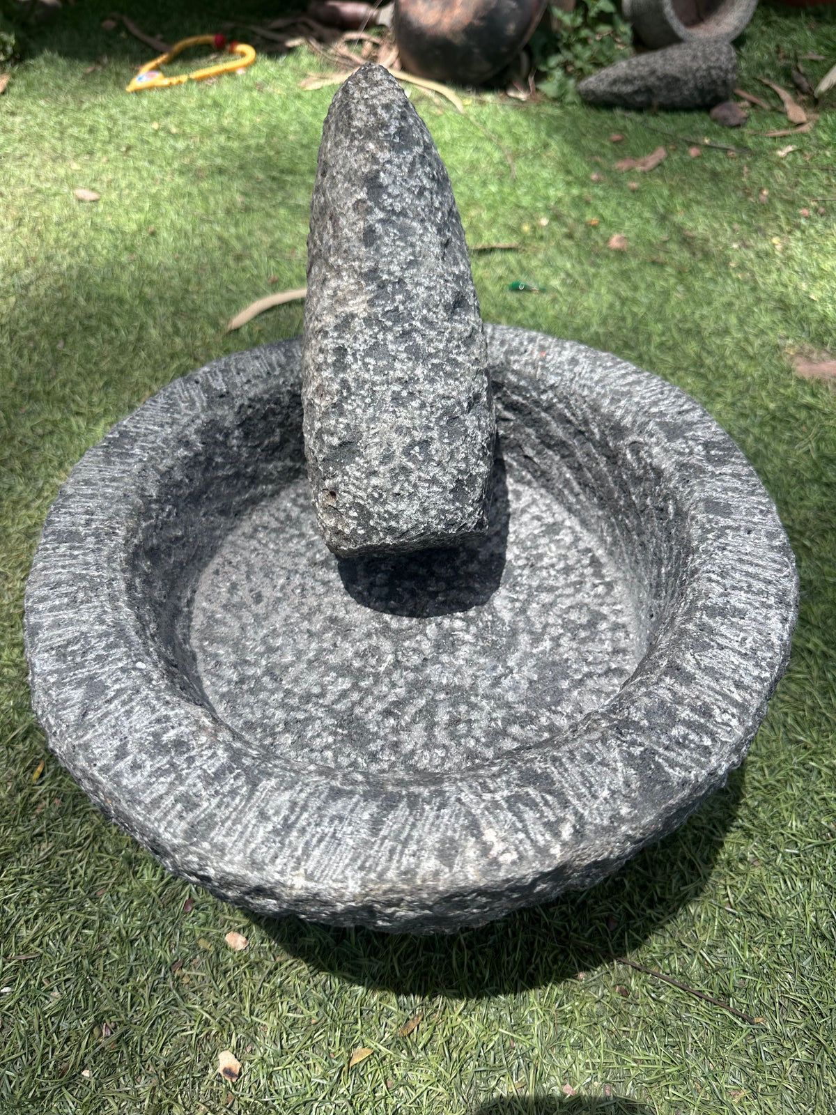 Handmade Round Mortar Pestle Set Extra Large