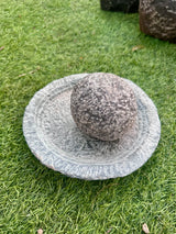Handmade Stone Plate and Stone Ball Mortar Pestle set