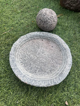 Handmade Stone Plate and Stone Ball Mortar Pestle set