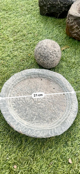 Handmade Stone Plate and Stone Ball Mortar Pestle set