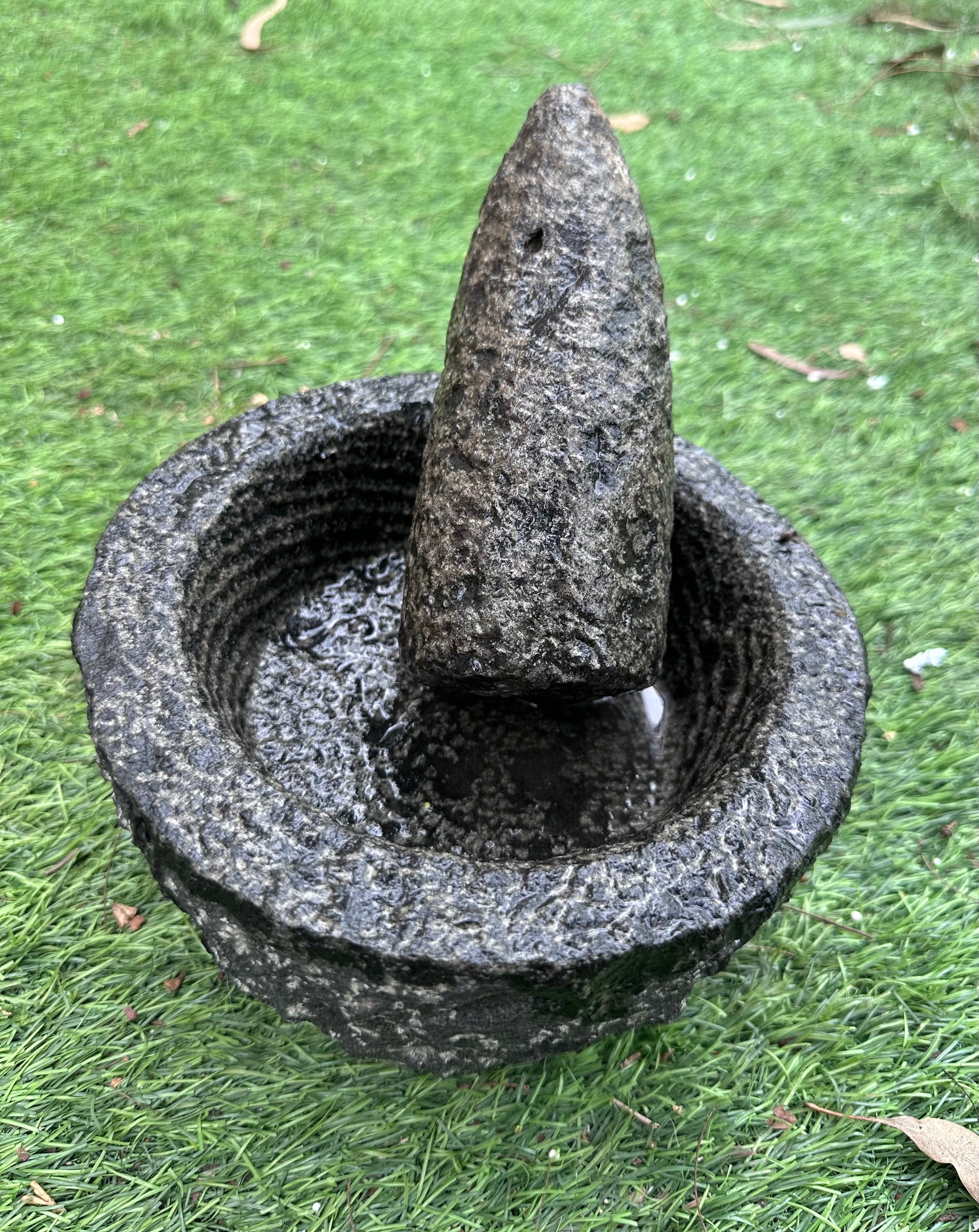Handmade Round Mortar Pestle Set Large