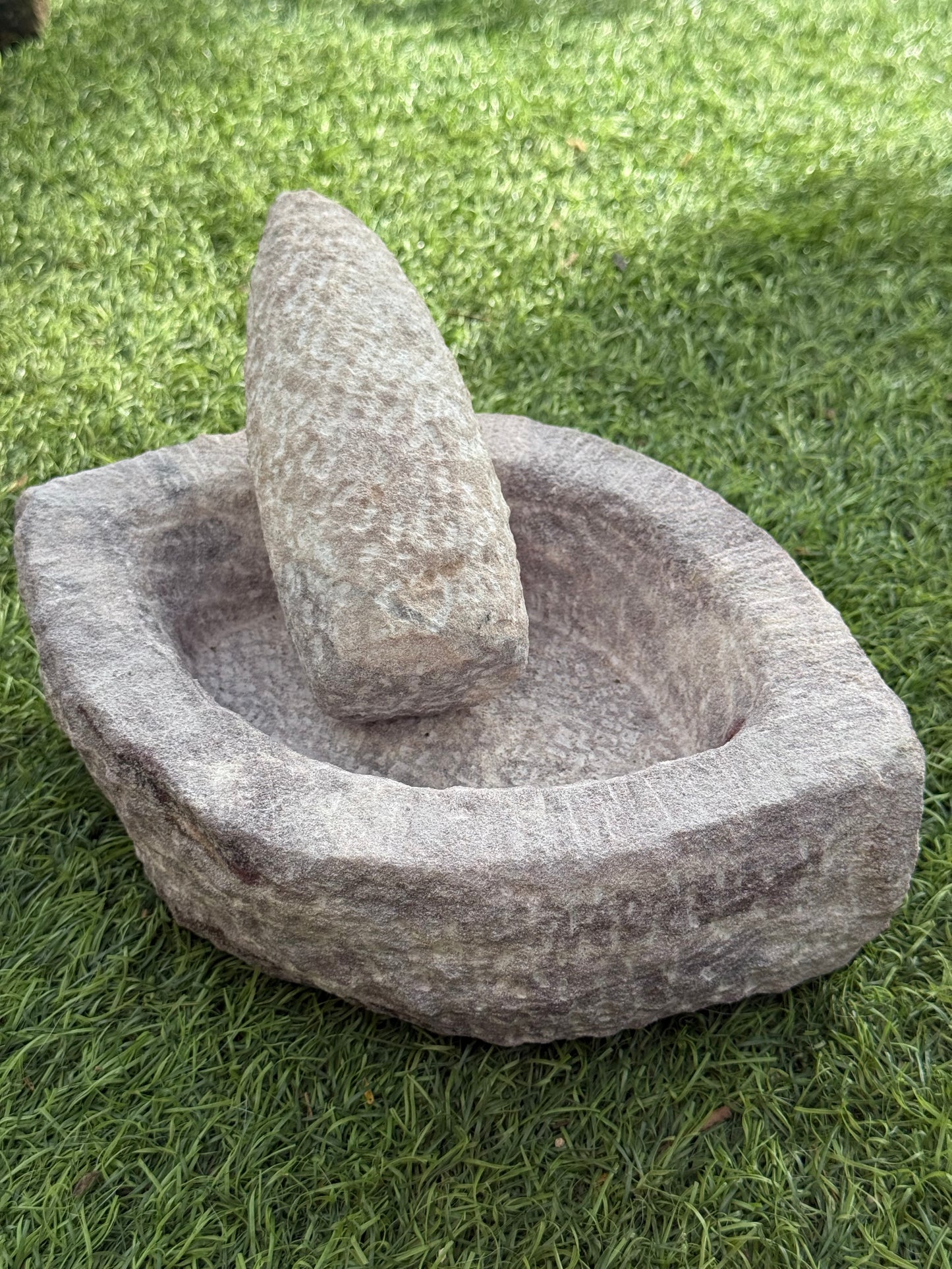 Handmade Red Stone Mortar Pestle Small