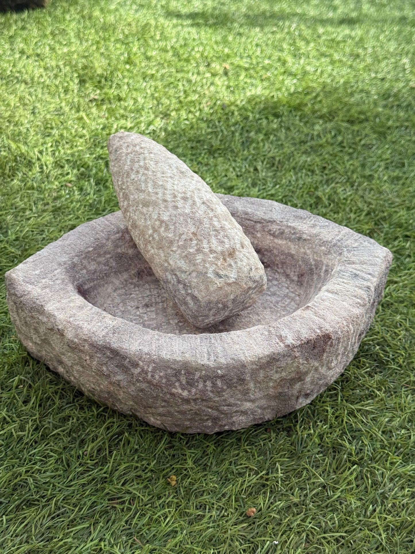 Handmade Red Stone Mortar Pestle Small
