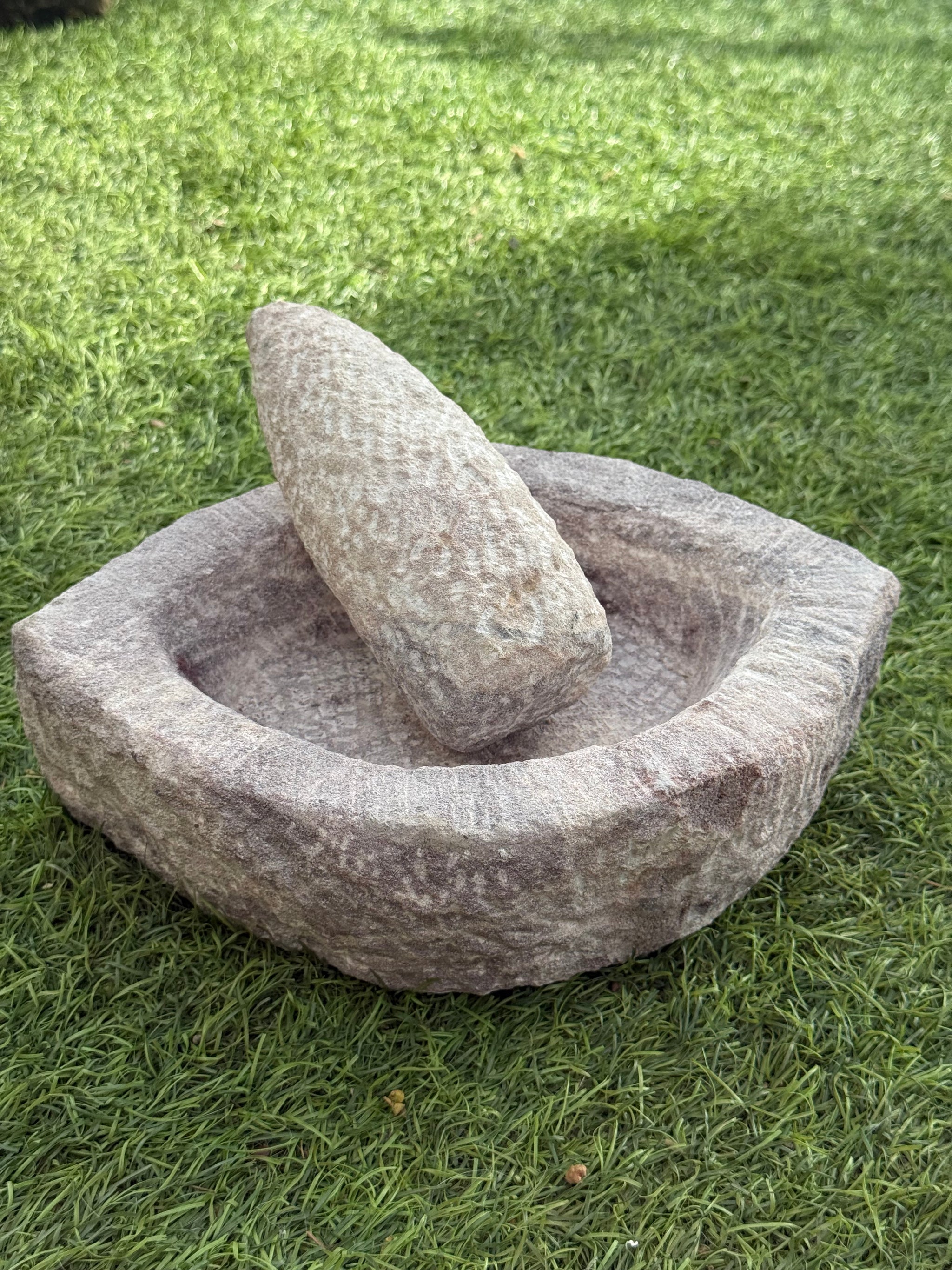 Handmade Red Stone Mortar Pestle Small