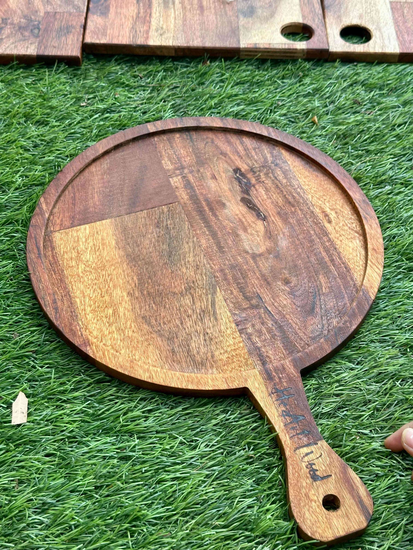 Teakwood Round Handle Serving Platter
