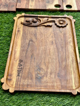 Hand-Carved Teakwood Decorative Serving Platter