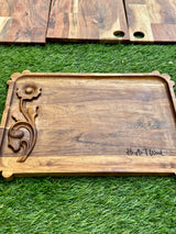 Hand-Carved Teakwood Decorative Serving Platter
