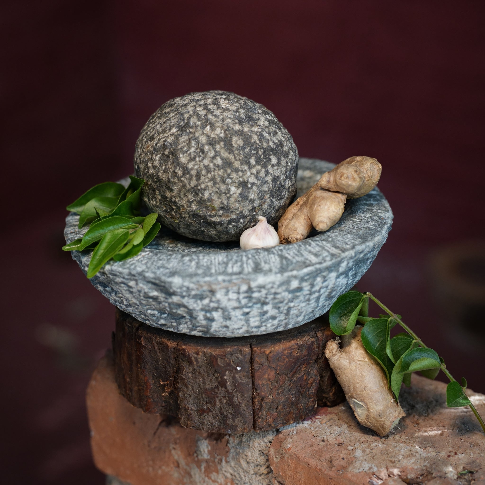 Handmade Round Mortar Pestle Set