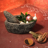 Handmade Boat Shape Mortar Pestle Set  (Ariyuva Kallu)